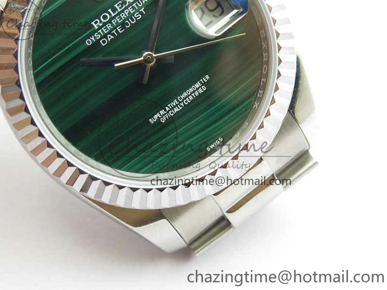 36mm Malachite Bracelet Green President Best SS SS on A2824 Dial DateJust EDF Edition 0216